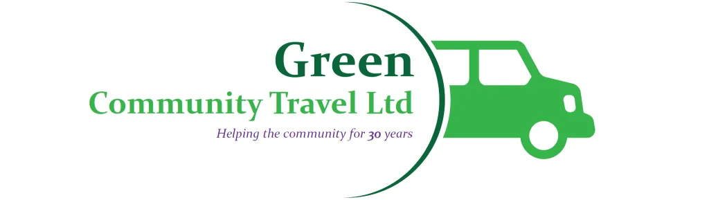 The Green Community Travel Logo that is linked to the home page of the site