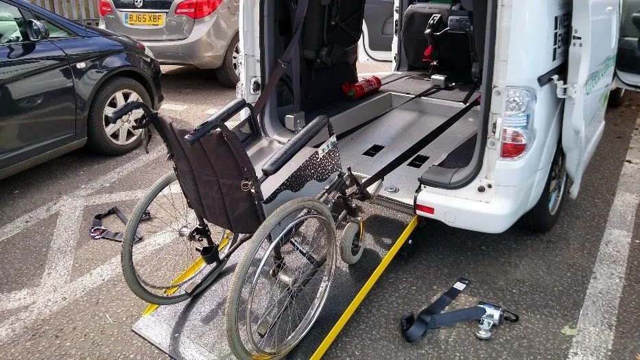 Accessible access for wheelchairs in our minivans.